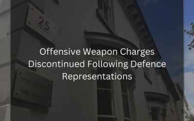 Offensive Weapon Charges Discontinued Following Defence Representations